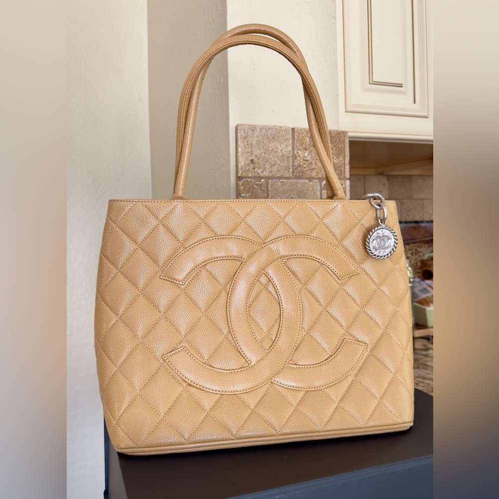 Chanel Medallion Quilted Caviar Tote VINTAGE